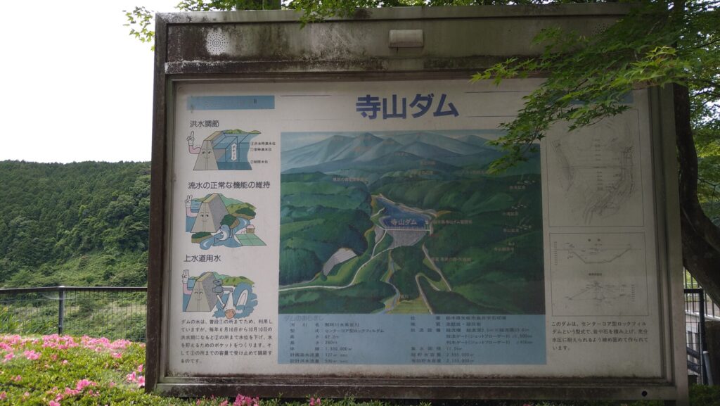 寺山ダムの説明板