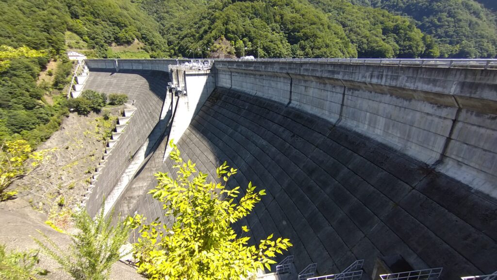 上野ダムの左岸
