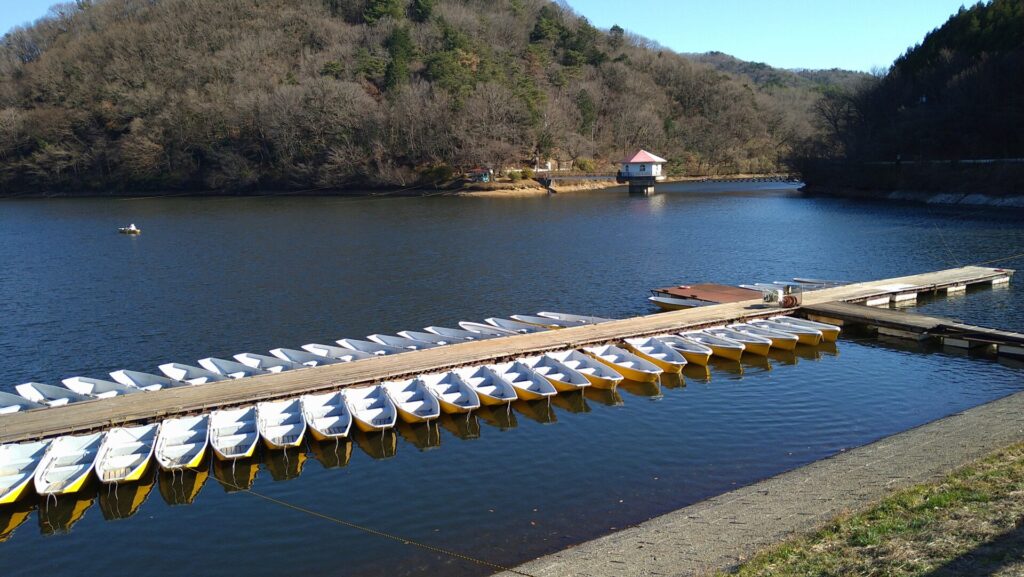 円良田湖の風景