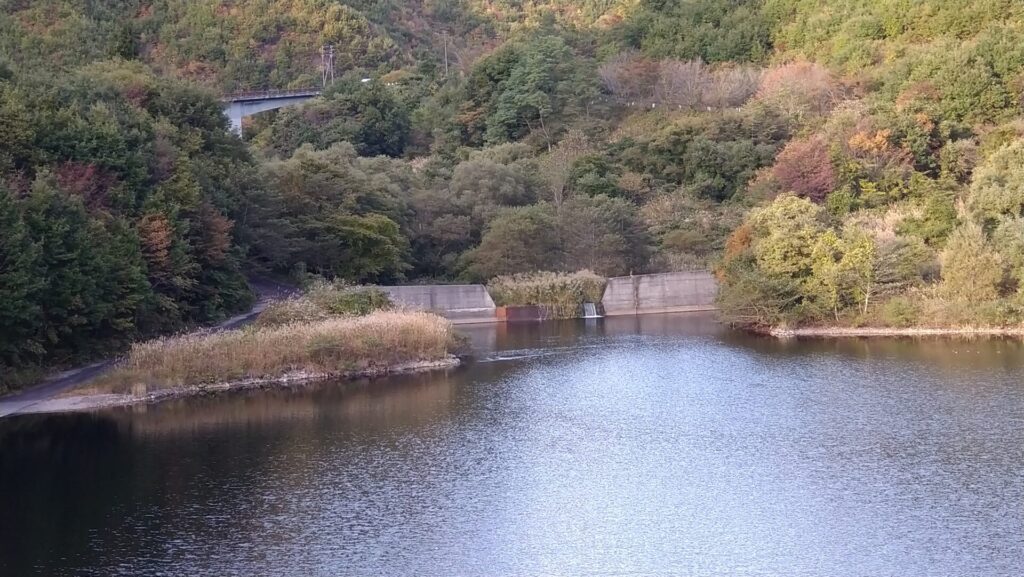 田島ダムの砂防ダムと橋