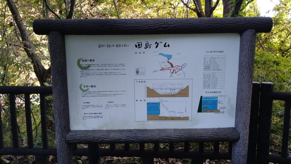 田島ダムの説明板