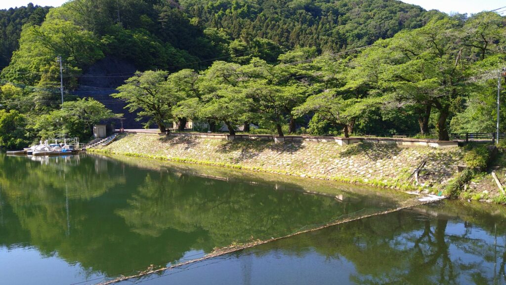 鎌北湖の上流側