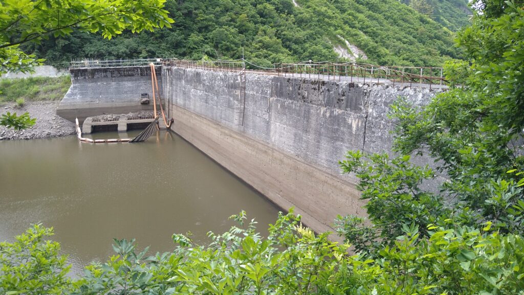 大岐ダムの上流側