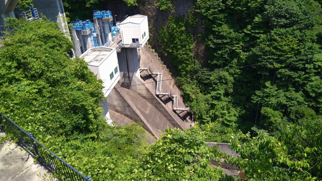 高台から見た花山ダム