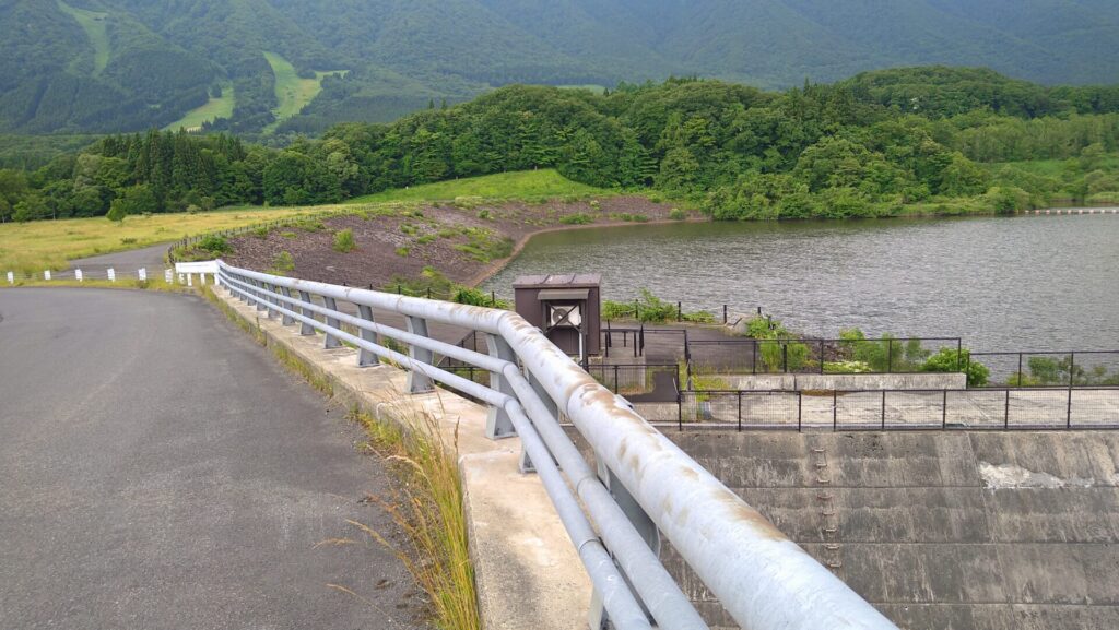 左岸から見た上大沢ダム