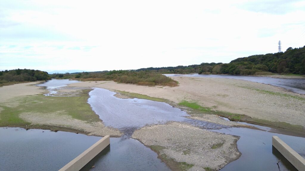 勝瓜頭首工から見た鬼怒川