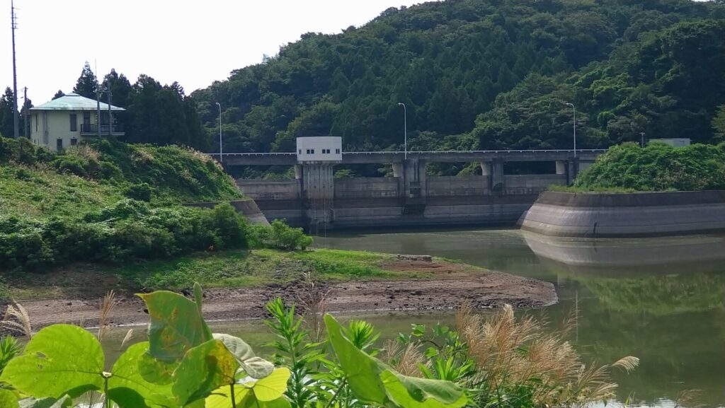 広場から見た惣の関ダム