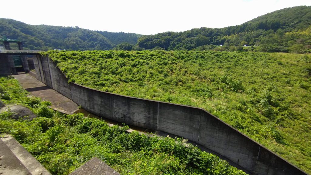 下流側から見た樽水ダム