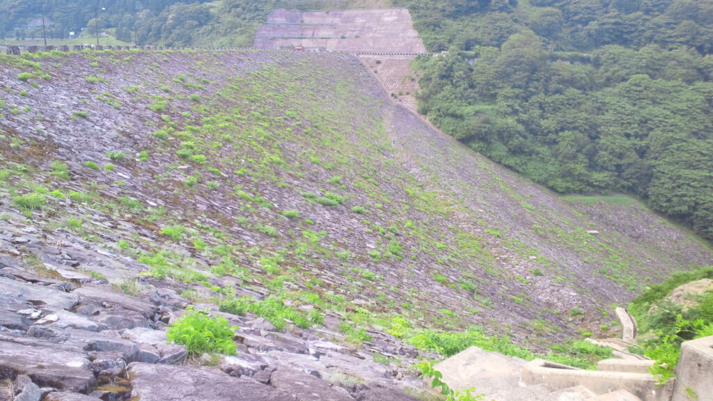 右岸から見た寒河江ダム