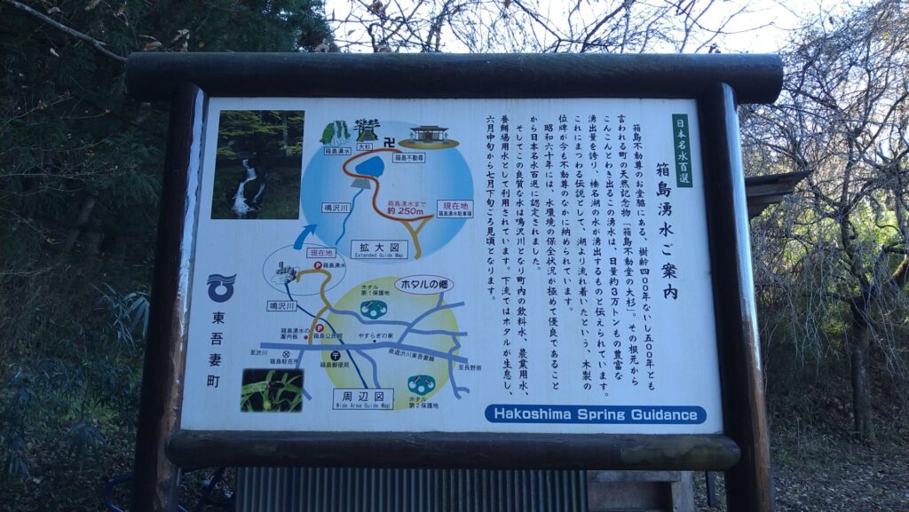 箱島湧水の案内板