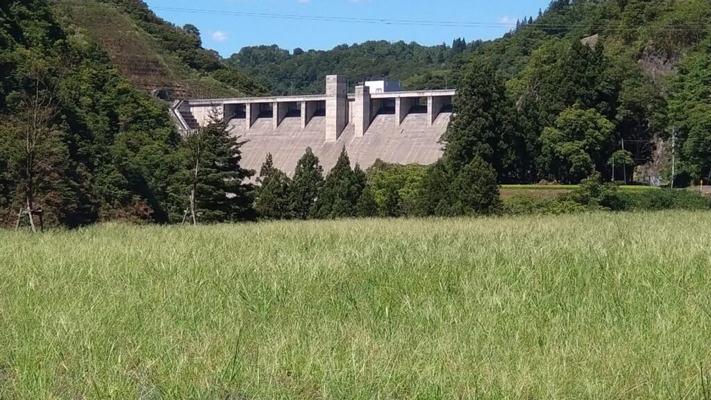 ダム下の公園から見える広神ダム