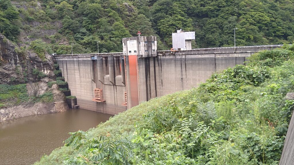 早出川ダムの上流側