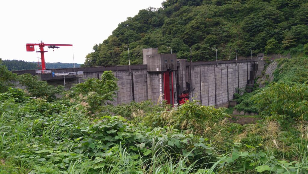 左岸の上流側から見た刈谷田川ダム