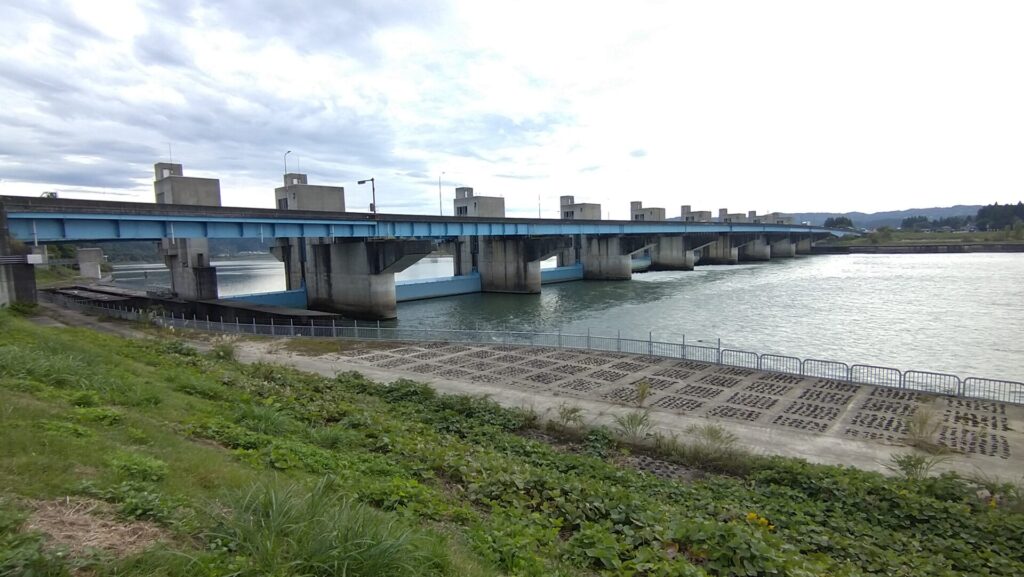 右岸の下流側から見た妙見堰