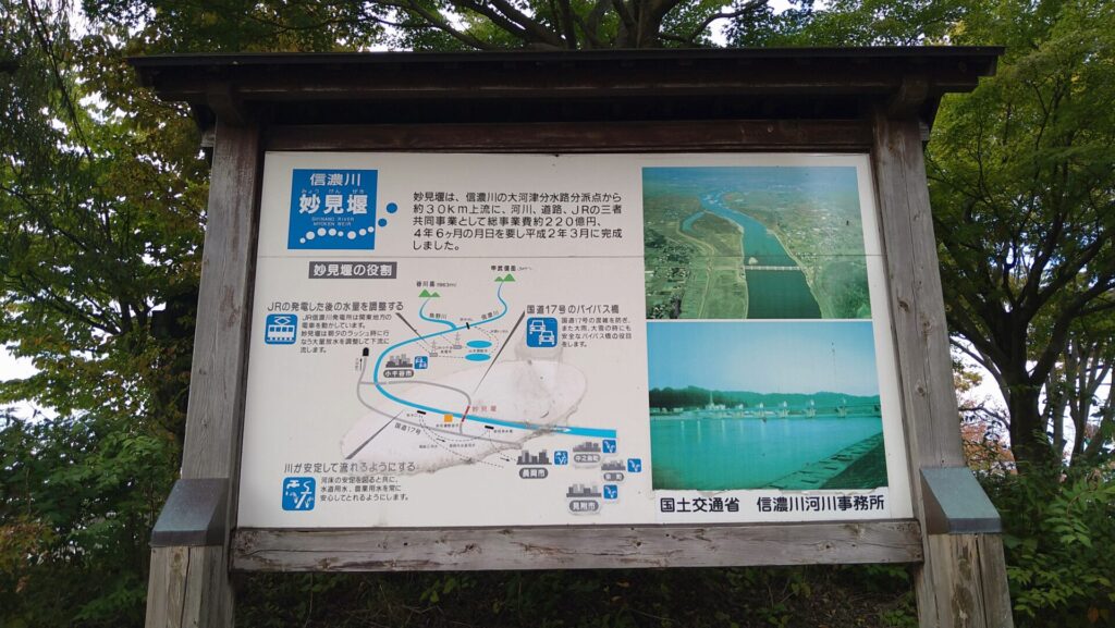 妙見堰の説明板