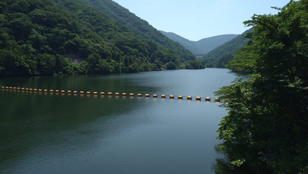 米山湖の風景