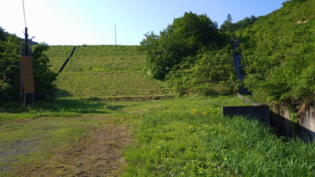 下流側から見た留山ダム