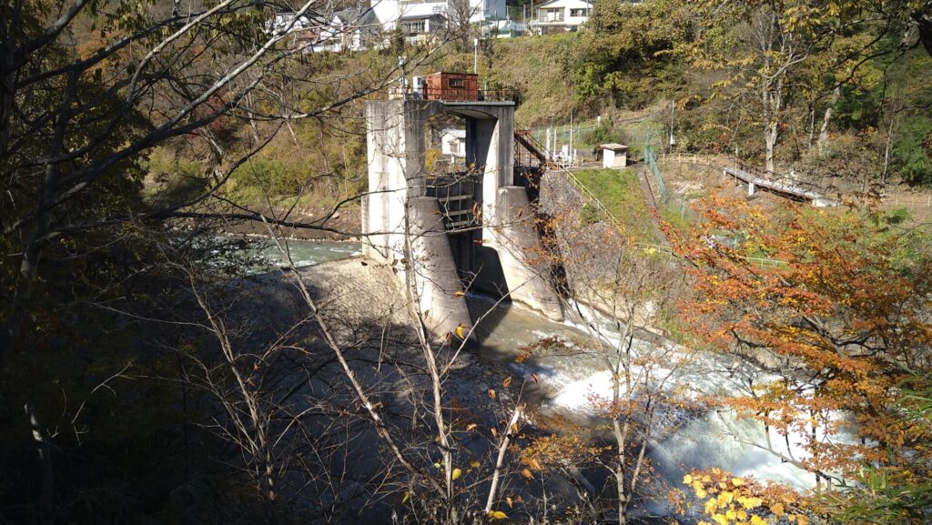 左岸から見た長野原取水堰