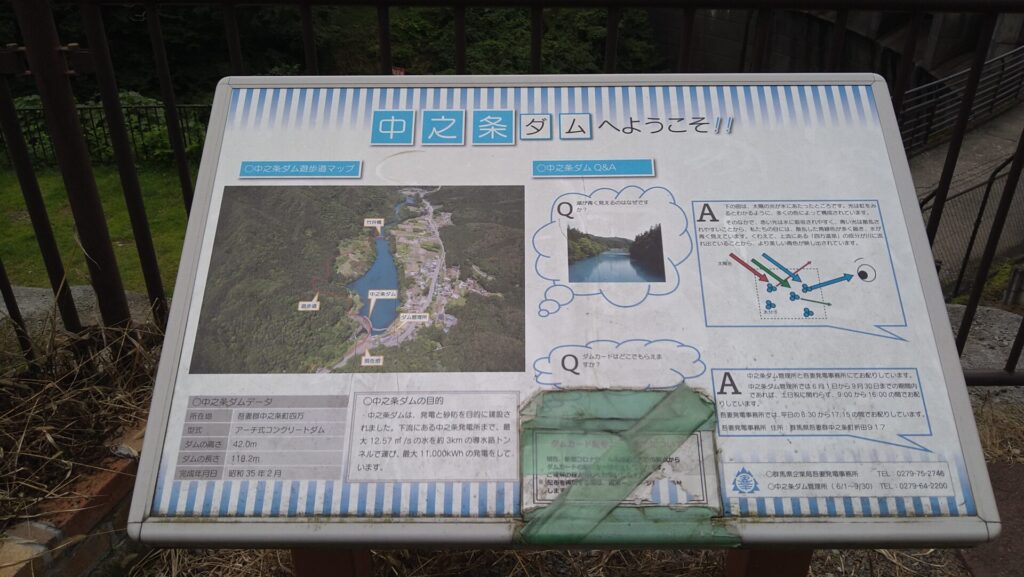 中之条ダムの案内図