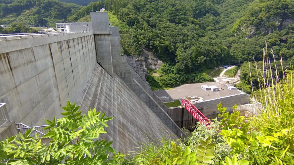 右岸の下流側から見た八ッ場ダム