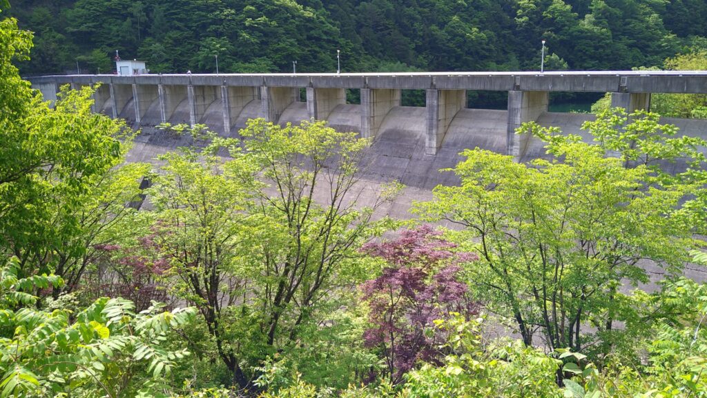 左岸の下流側から見た横川ダム