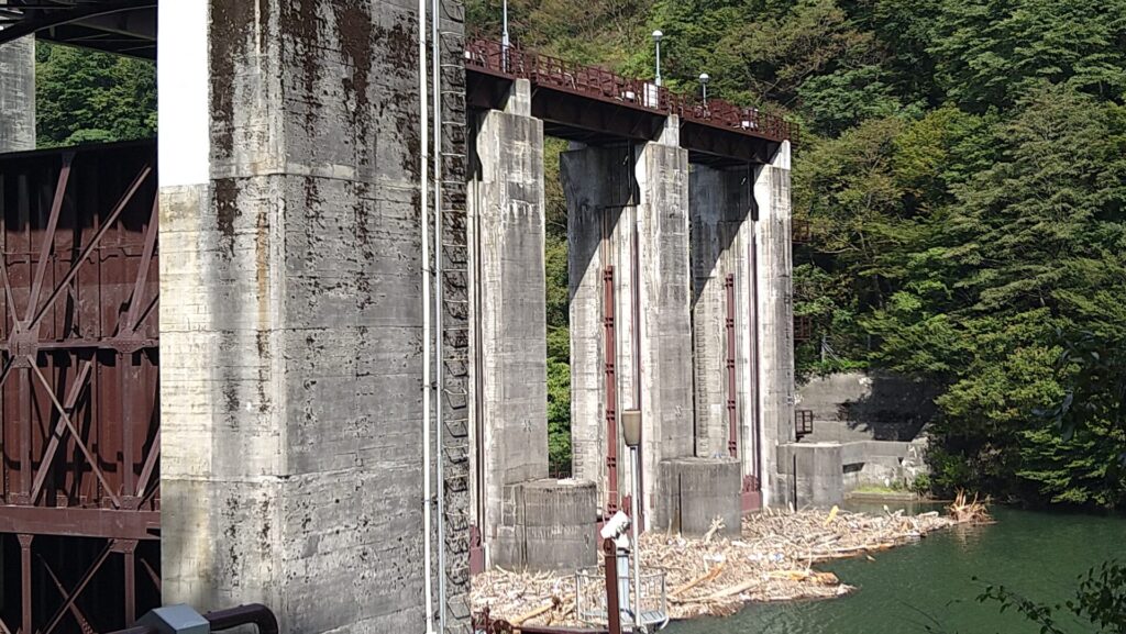 左岸の上流側から見た岩船ダム