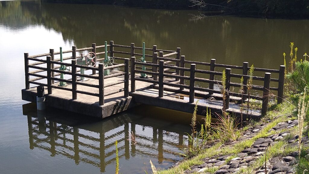 とら堤の取水設備