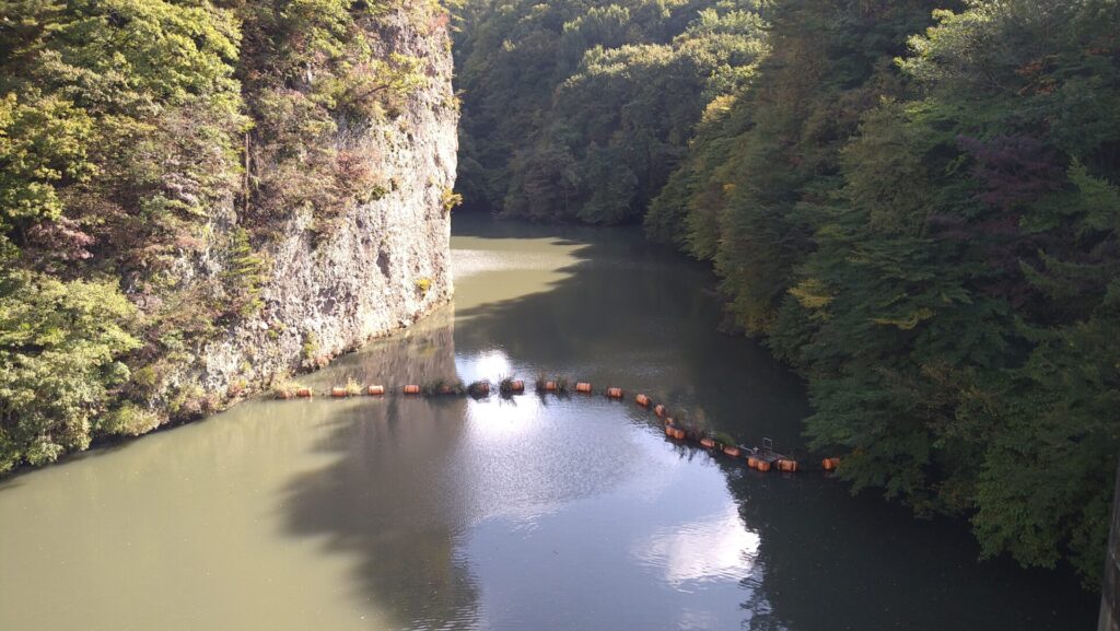 湯川ダムのダム湖