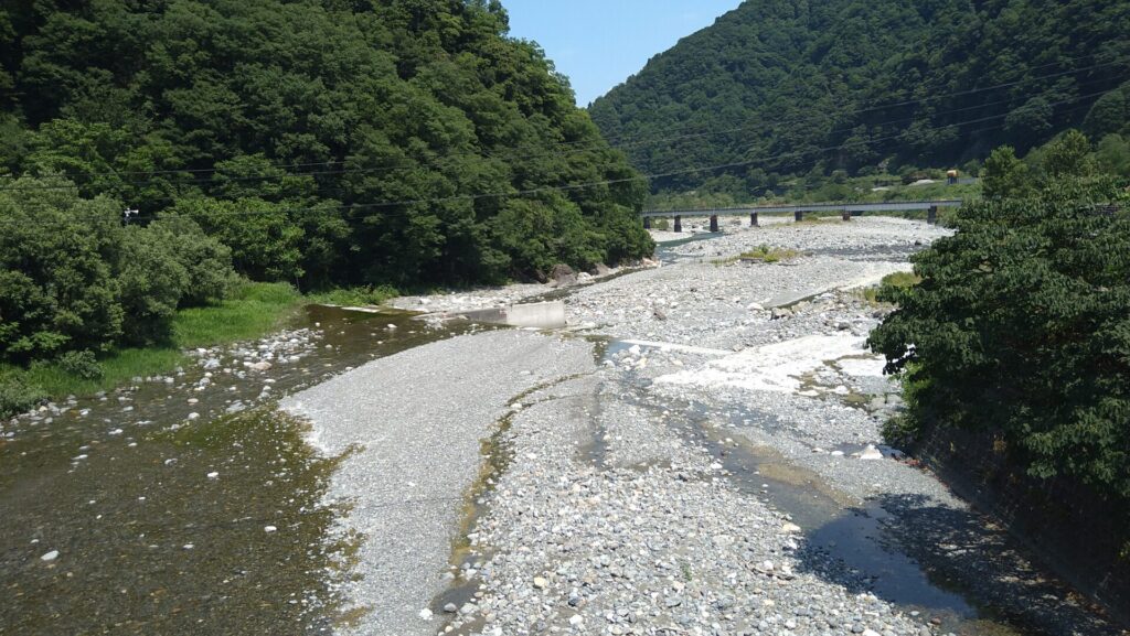 小滝川と姫川の合流点