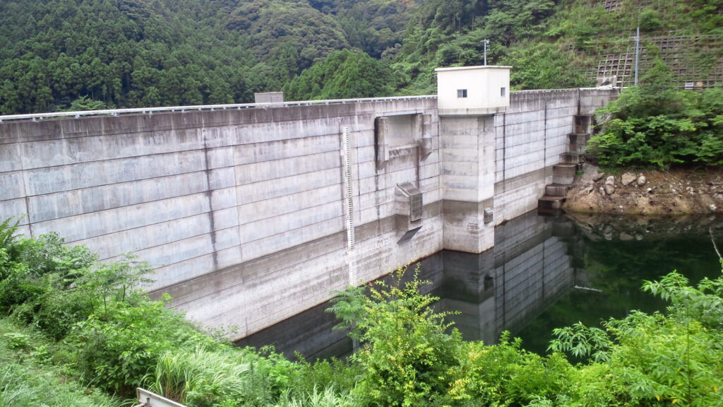 左岸の上流側から見た青野大師ダム
