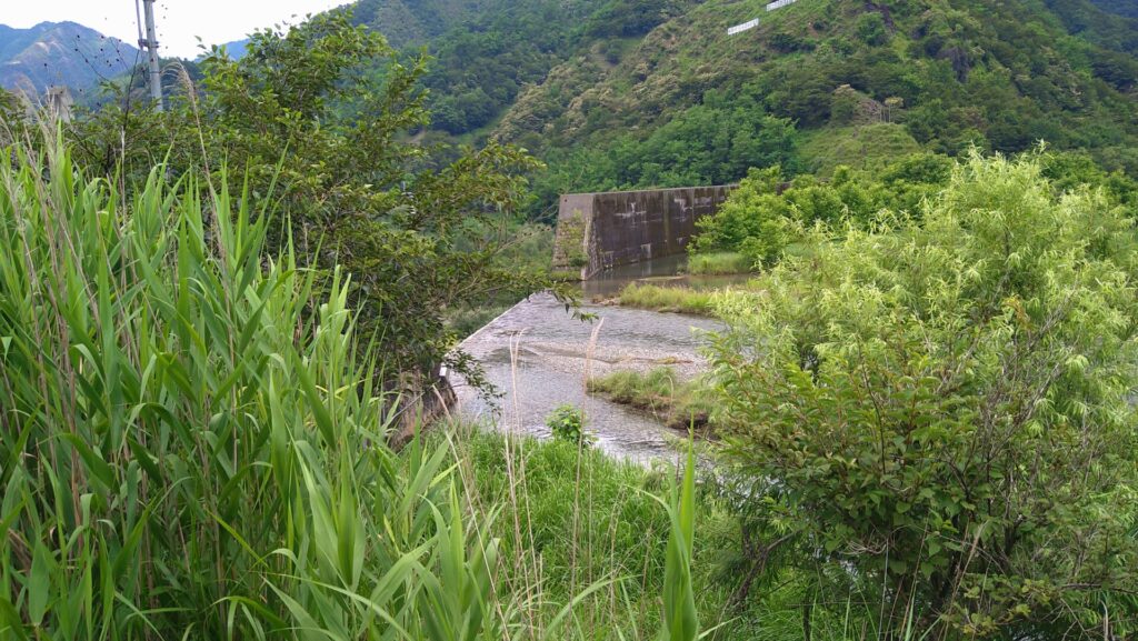足尾砂防堰堤の上流側