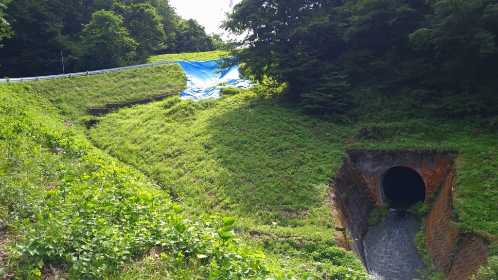 下流側から見た小以良川ダム
