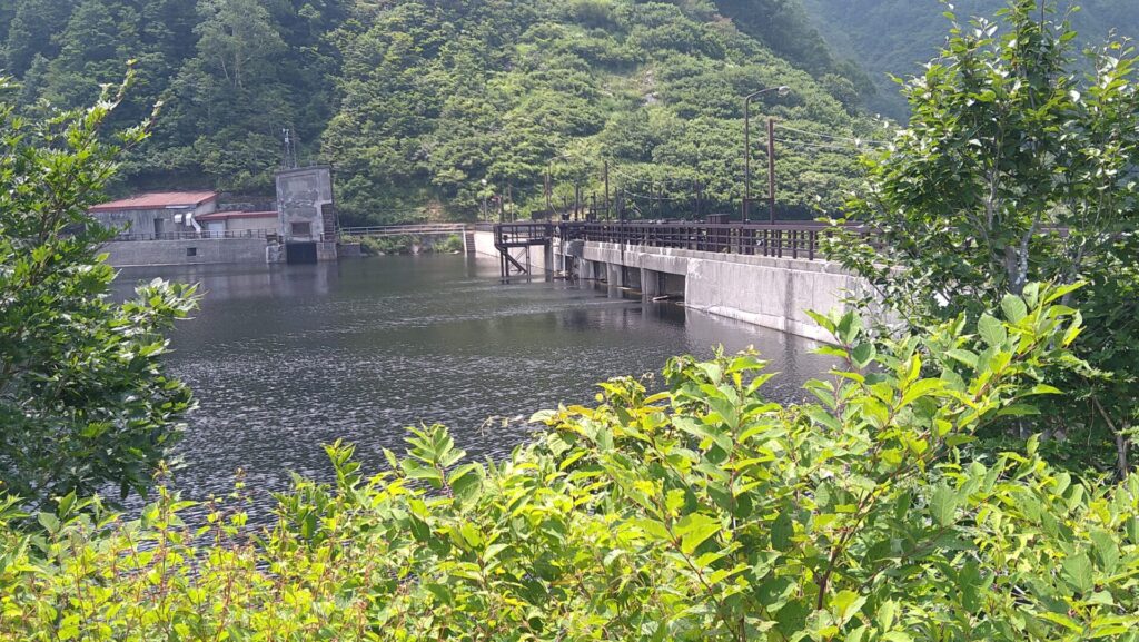 右岸の上流側から見た祐延ダム