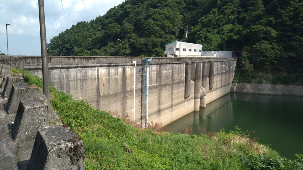 左岸の上流側から見た上市川ダム
