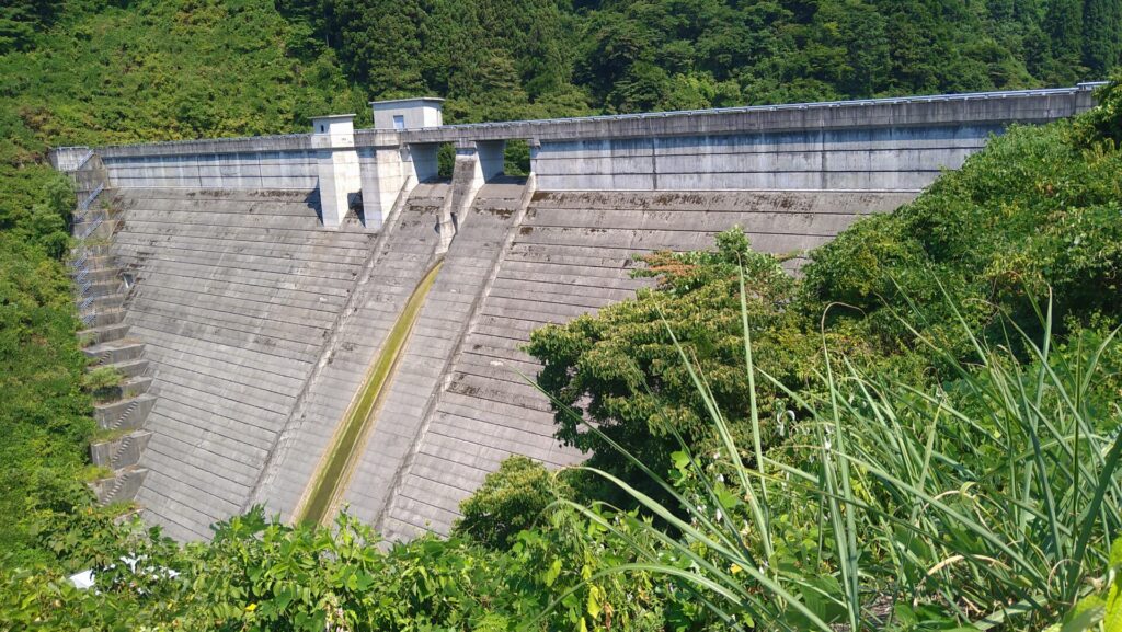 左岸の下流側から見た舟川ダム