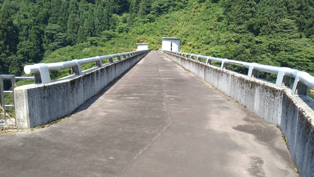 舟川ダムの天端