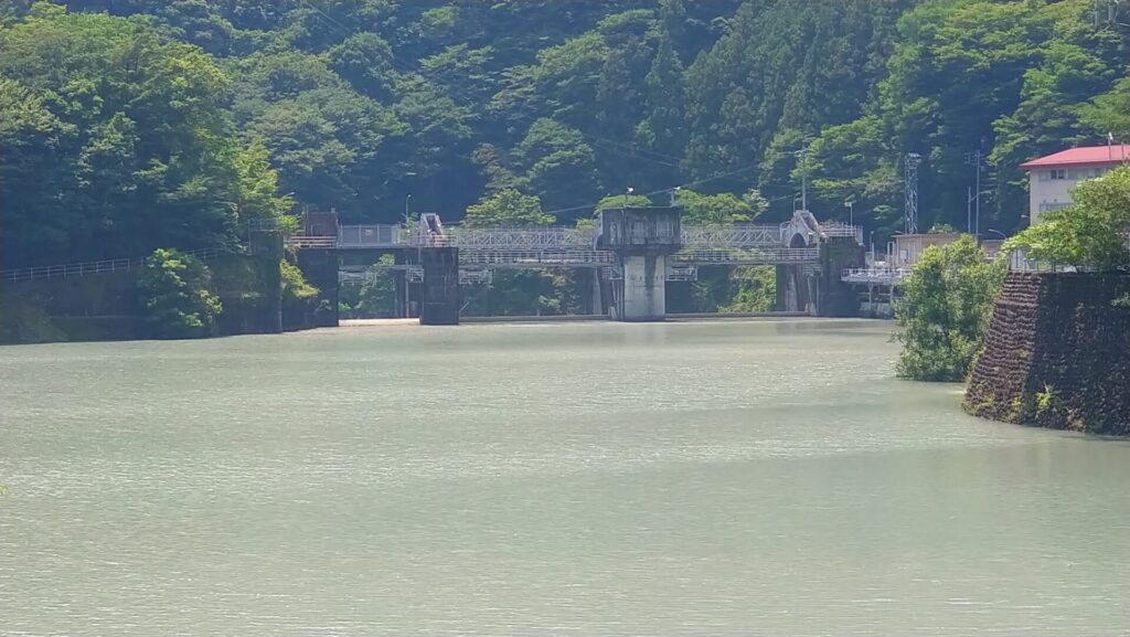 上流側から見た大井川ダム